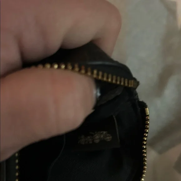 Coach Black and Brown Leather Wristlet - Picture 3 of 4